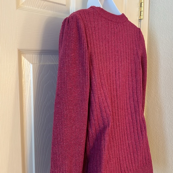Pink Puff Sleeve Knit Sweater - Picture 11 of 16
